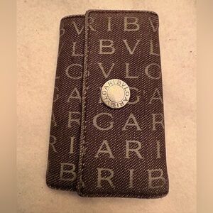 Bulgari Brown Monogrammed Accessory/Key Holder/Card Holder